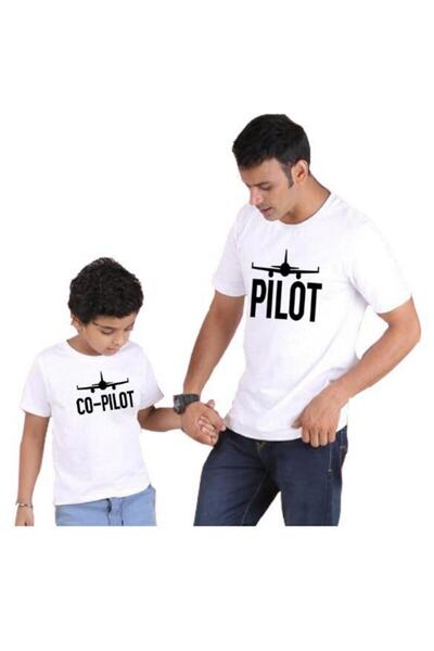kutaylar giyim تي شيرت أبيض للأب أو الابن الطيار/الطيار المساعد