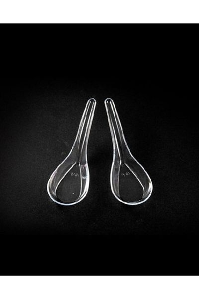 Kristal 12cm Acrylic Plastic Chinese Spoon - 50 Pieces (1 Pack)
