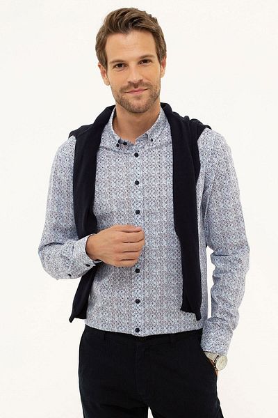 Pierre Cardin Μπλε Slim Fit πουκάμισο - Κομψό και άνετο
