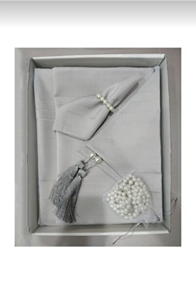 Almila Home Zeynoçeyiz Colber Masa Örtüsü Takımı 12 Kişilik - Gri