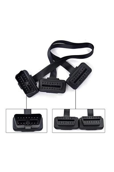 Streak Obd2 Vehicle Cable 16 Pin 1 Male 2 Female Extension Diagnostic Cable