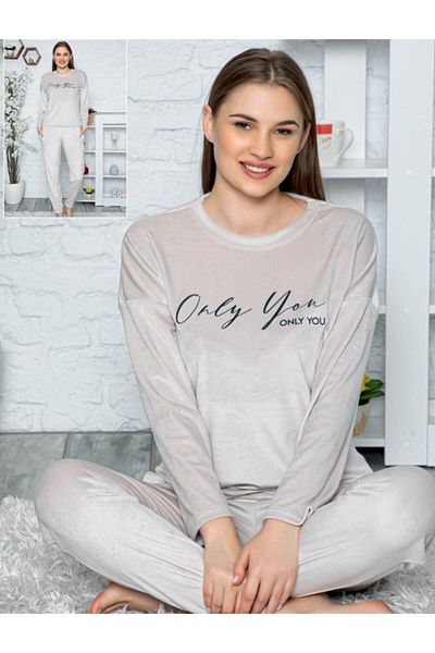 Altınay Σετ πιτζάμες Ivory Winter Velvet