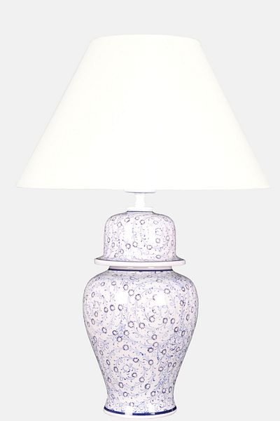 Qdec Bleu Blanc Shah Vase - Lampshade Sparse Halıç K. White
