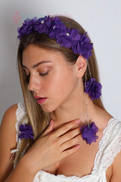 lohusahamile Lh2315 Sarkan Küpeli Mor Lohusa Tacı