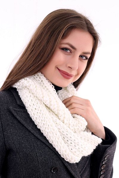 Deafox White Knitted Women's Neck Collar - By2022-02