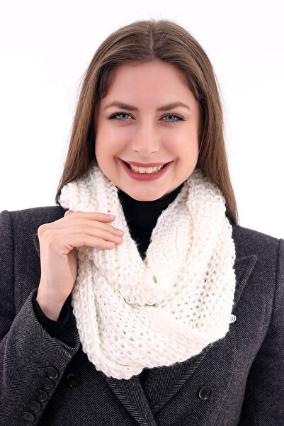 Deafox White Knitted Women's Neck Collar - By2022-02
