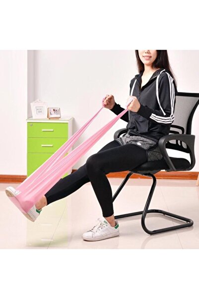 Leyaton Pilates Bandı Jimnastik Plates Lastiği 90x15 Cm Egzersiz Aerobik Bant 1 Adet Pembe