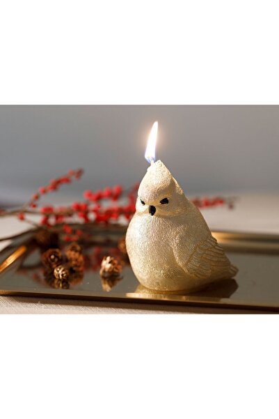 Cold Easy Golden Color Bird Paraffin Candle, Stylish and Warm Decorative Acce...