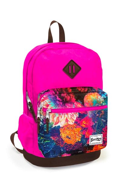 Coral High Pink Patterned School Backpack - 14111 /