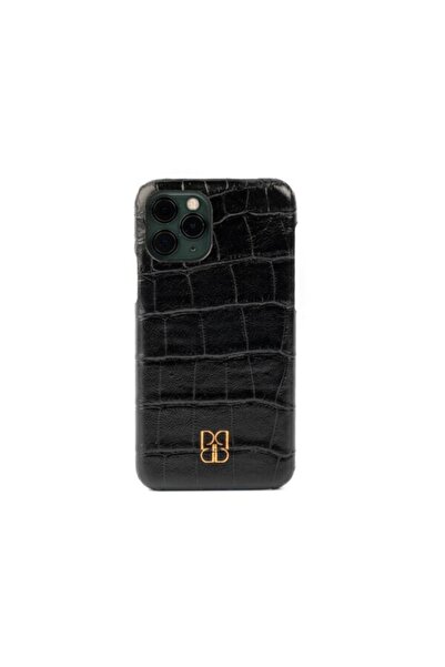 Iphone 11 Pro Croco Dokulu Deri Kılıf Siyah
