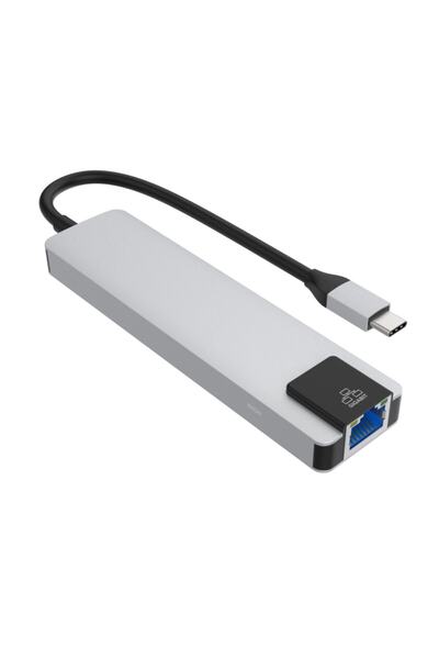 SMARTGIFT 5 Port Usb Hub 3.0 Type C To Ethernet/hdmı Dönüştürücü Çoklayıcı Çoğaltıcı (gümüş)