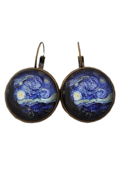 LADYMİRAGE Starry Nights Van Gogh Earrings