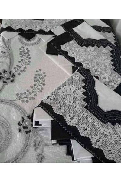 Gül Handcrafted Lace Pique Set*black