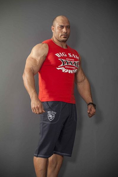Big Sam قميص رياضي مطبوع باللون الأحمر 2025