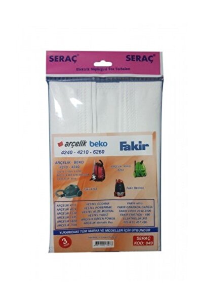 LEVA Serac Elektrık Supurgesı Toz Torbası 3 Lü Arcelık/beko/fakır/arzum 049