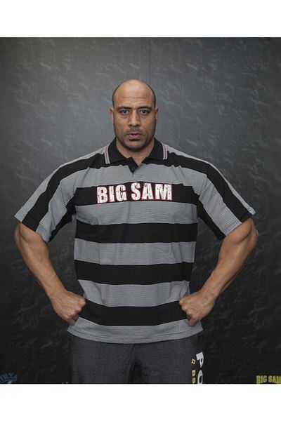 Big Sam Polo Neck Striped Relaxed Fit T-Shirt 2608