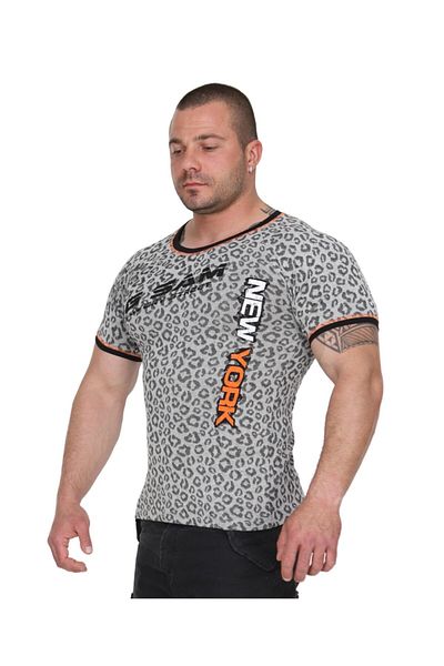 Big Sam Leopard Patterned Slim Fit T-Shirt 2883