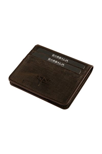 Garbalia Vintage Δερμάτινη Καφέ Ανδρική θήκη για Χρήματα χαρτοφυλάκιο 100% Χειροποίητο δέρμα μοσχαριού