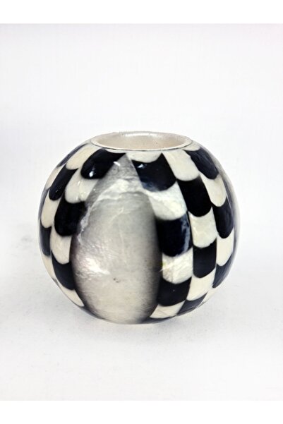 evinizdeki okyanus esintisi turkuaz hediyelik Siyah Dama Tealight Mumluk 4