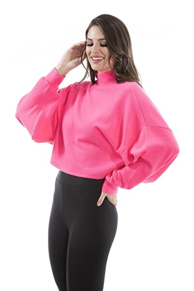 ALEXANDERGARDI Şardonlu Yarasa Kol Sweatshırt, Fuşya (B19-bynswt)