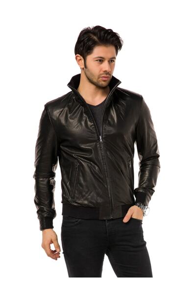 NEW VENTURE GIAN FERRE SOLID LEATHER Hakiki Deri`den Erkek Mont Ferforeli