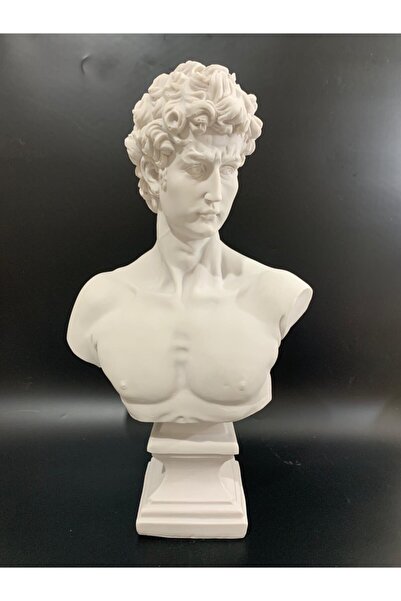 By Ari Ev Dekorasyon Beyaz Davut Büst Heykel Biblo