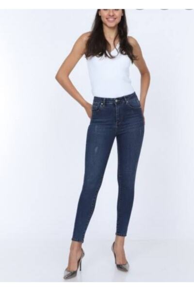 Ramrod Jeans Γυναικείο τζιν σε σκούρο μπλε με σκισίματα