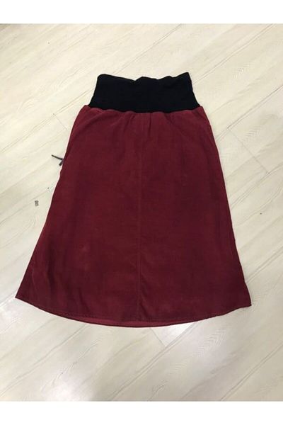 HaiModa تنورة مخملية للحوامل - بورجوندي