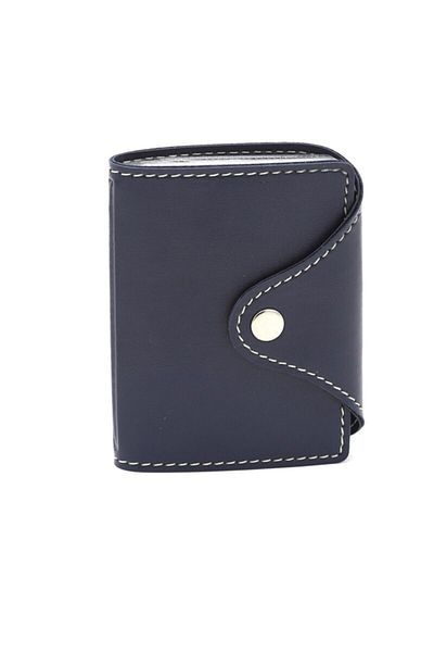 2K Credit Card Holder Dark Blue 10 Leaves Vertical 7.5x9.7 Cm