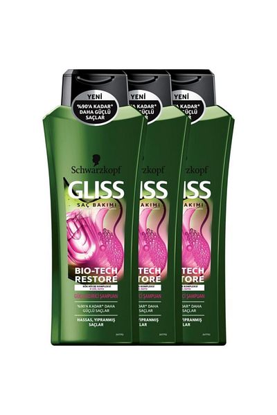 Gliss Bio-Tech 525 ml Strengthening Shampoo - X 3 Pieces