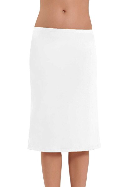 bejamonti Fustă jupon lungă albă până la genunchi pentru femei