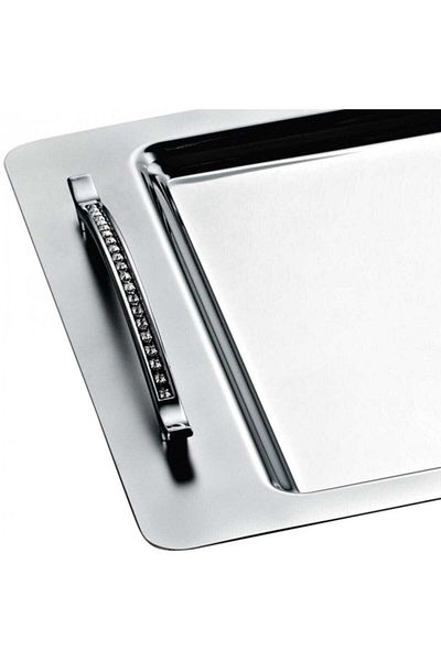Nehir Rana Satin Steel Tea Tray, Engagement Tray, Stainless Steel Tray, Serving Tray, Tea Set,