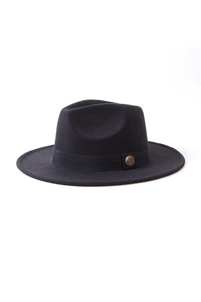 Granz Black Stamp Fedora Hat