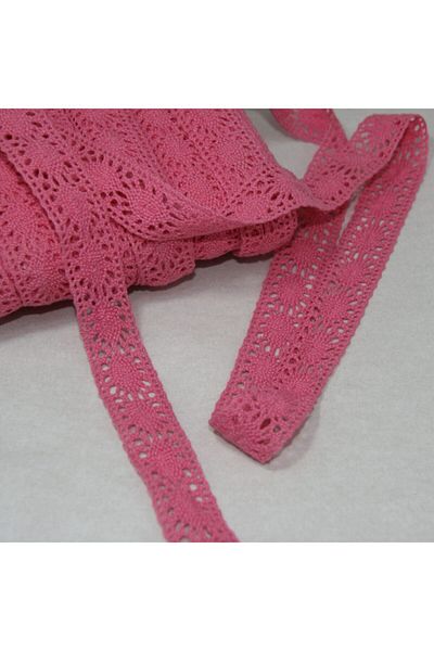tuhafiyecimiz Pink Colored Cotton Lace 22 mm