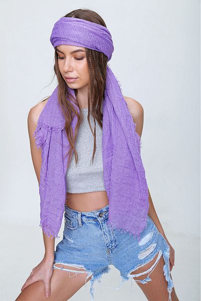 Trend Alaçatı Stili Woman's Lilac Pareo Shawl ALC-A2198