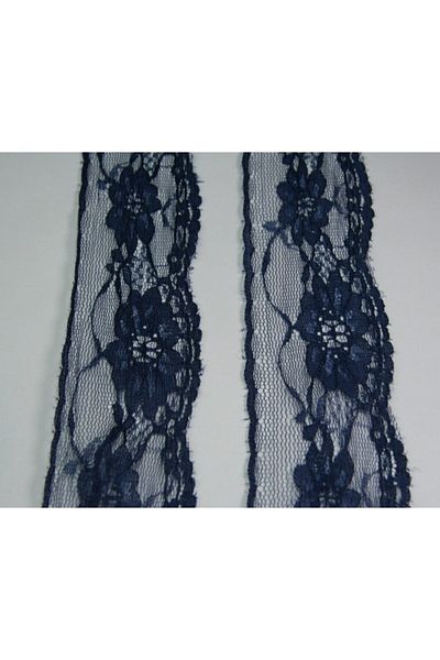 tuhafiyecimiz Δαντέλα Navy Blue Nylon 5 μέτρα Μπάλα 5 cm Πλάτος 730