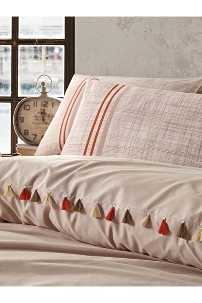 Cotton Box Candy Ranforce Nevresim Takımı Çift Kişilik Merri Bej