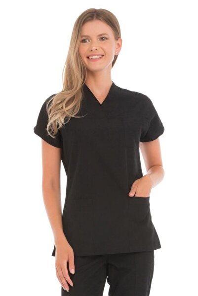 VEHBİ Women Doctor Nurse Uniform Scrubs Lycra Stretchy Fabric Hospital Duty S...