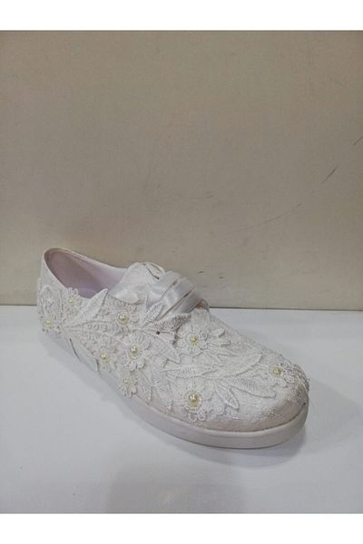 Gül Pantofi albi de rochie de mireasa de dama