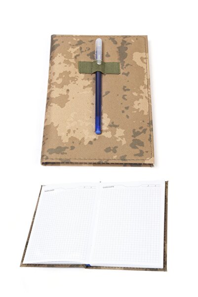Asker Marketi Sert Kapak Çöl Kamuflaj Askeri Defter - 20 Cm-14 Cm