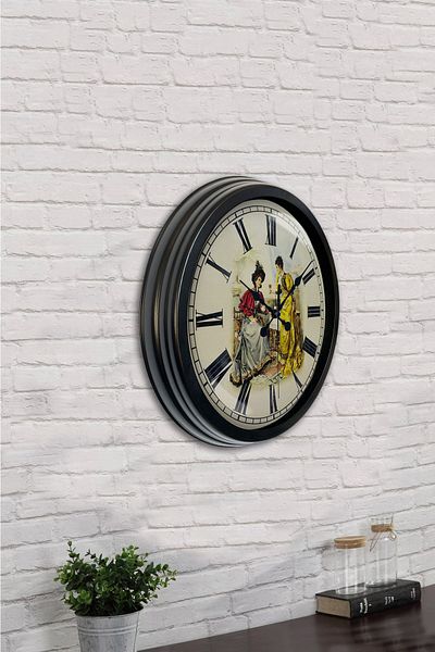 Kasva Concept Gift 40 cm Black Metal Nostalgia Wall Clock