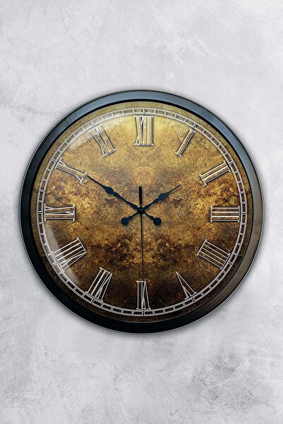 Platin Saat هدية ساعة حائط جيرن معدنية سوداء مقاس 40 سم