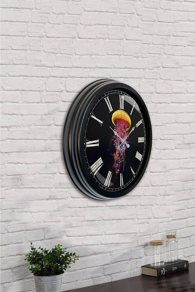 Kasva Concept 40 cm Black Metal Jellyfish Wall Clock