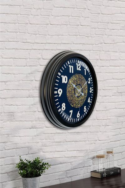 Kasva Concept Gift 40 cm Black Metal Verse Wall Clock