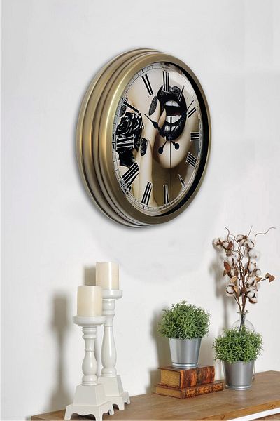 Kasva Concept Ceas de perete de frumusețe din metal antic de 40 cm