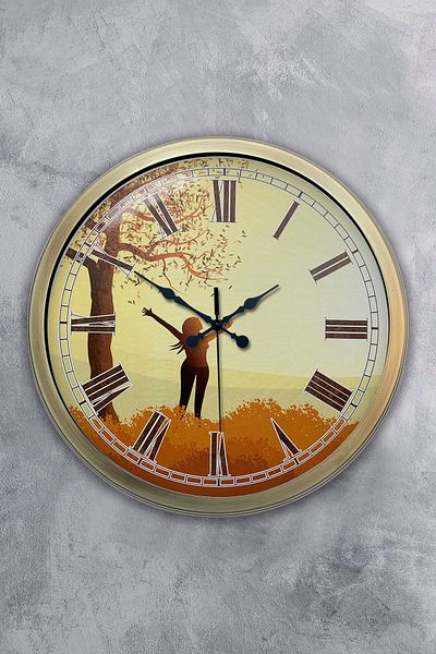 Kasva Concept Gift 40 cm Antique Metal Freedom Wall Clock