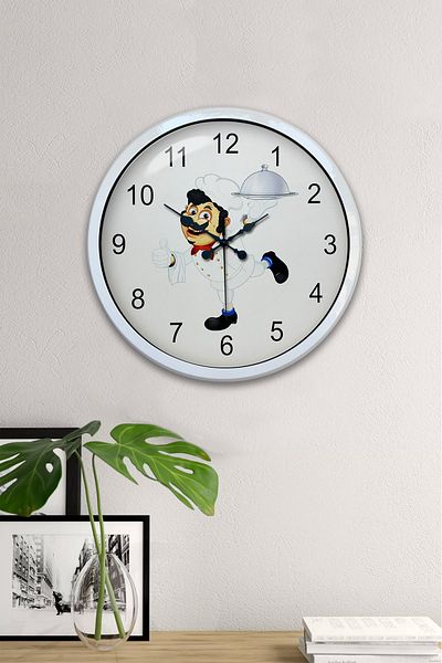 Kasva Concept 40 cm White Metal Kitchen Cooking Wall Clock