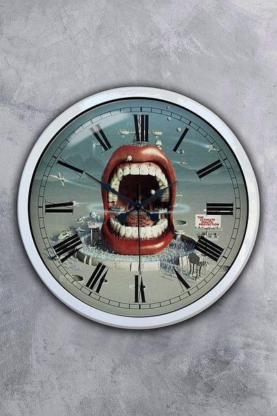 Kasva Concept Ceas de perete pentru dentist din metal alb de 40 cm