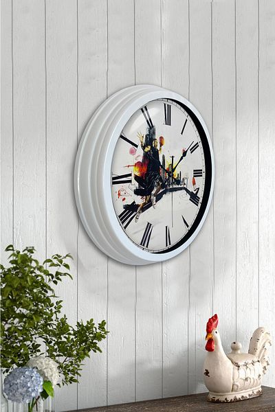 Kasva Concept Gift 40 cm White Metal Basketball Wall Clock