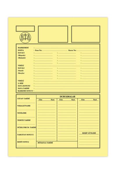 Kaya Avukat Büro Ofis Dava Icra Dosyası Sarı (küçük Boy) 1.kalite 50 Adetlik Paket